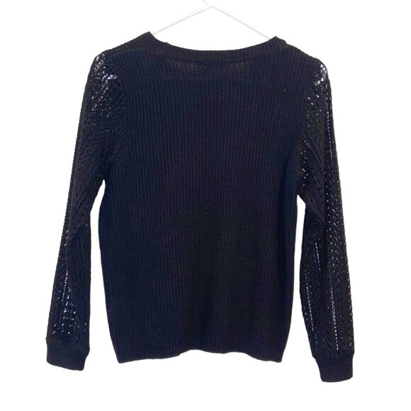 Club Monaco Cashmere, Rabbit Hair Blend Crochet Lace Arm Sweater XS - Picture 2 of 7